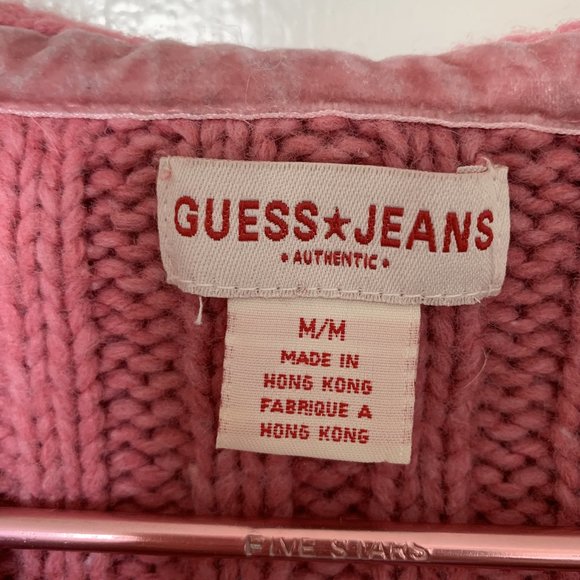 Half zip with hood & pocket pink sweater by Guess - Picture 2 of 4